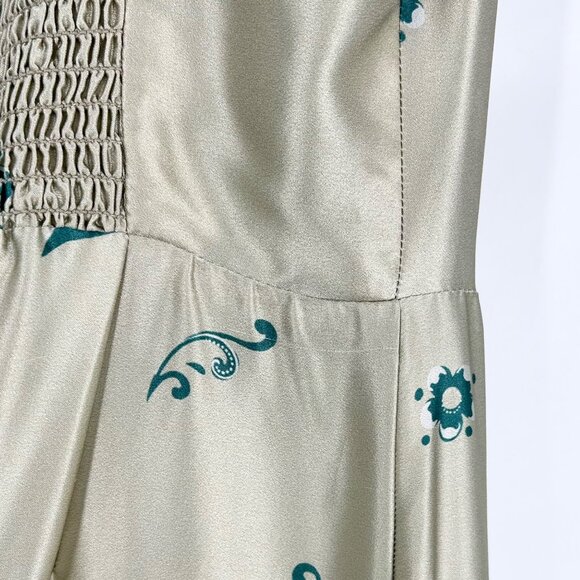 NWT Reformation Frankie 100% Silk Slip Dress in Sage Border - Picture 11 of 11